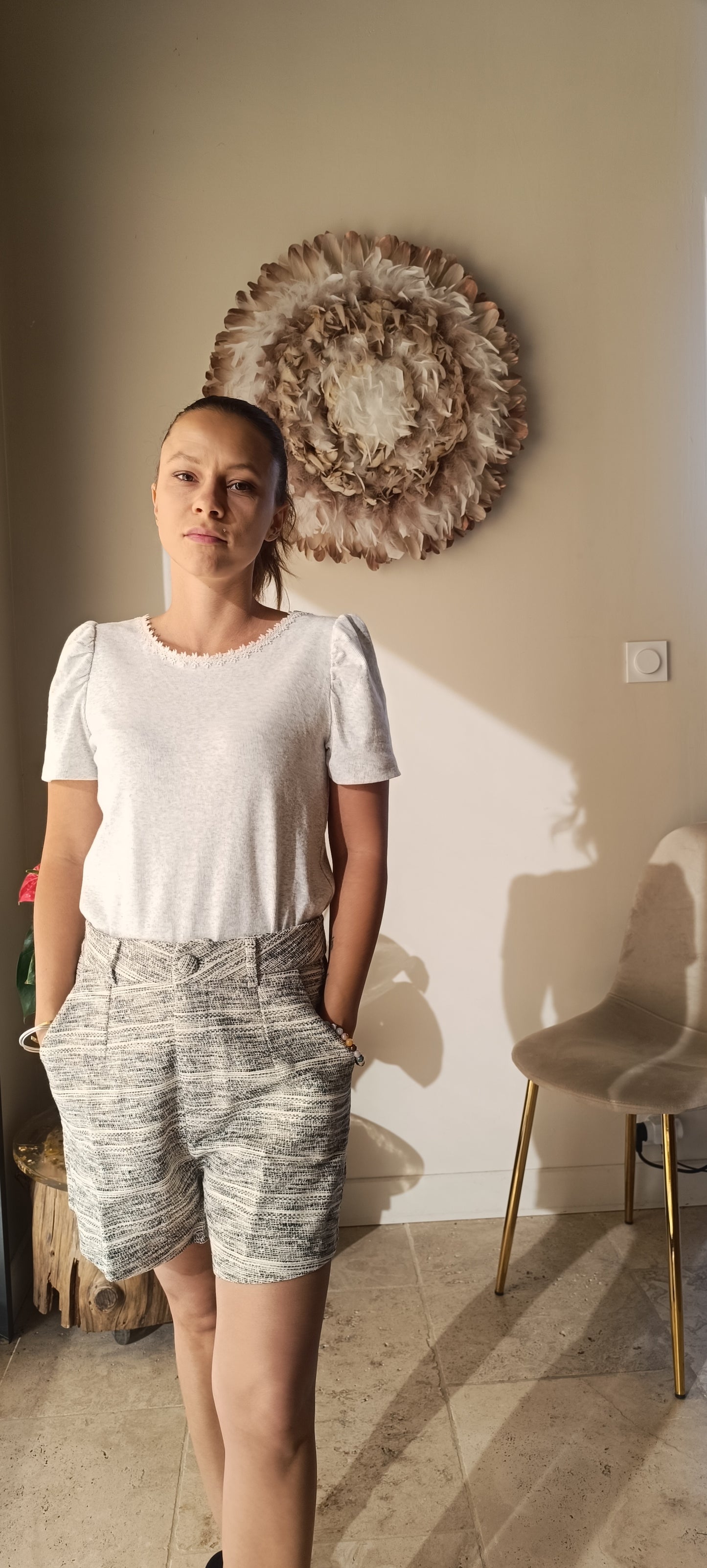 Short d'hiver taille haute