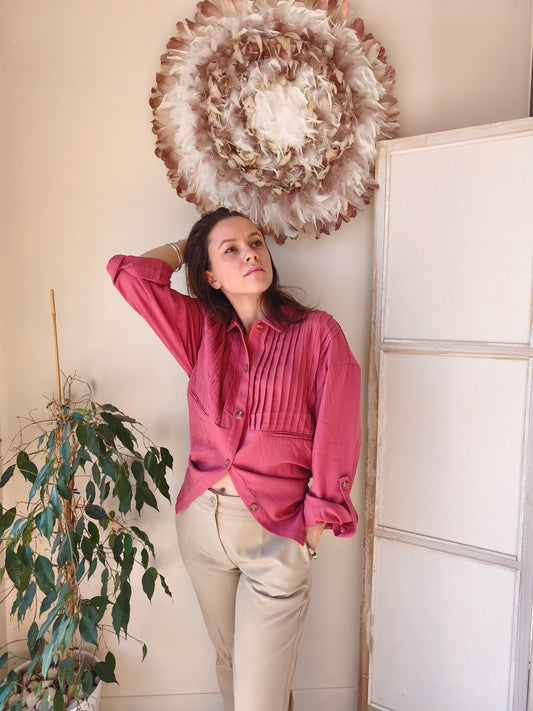 Chemise élégante vieux rose