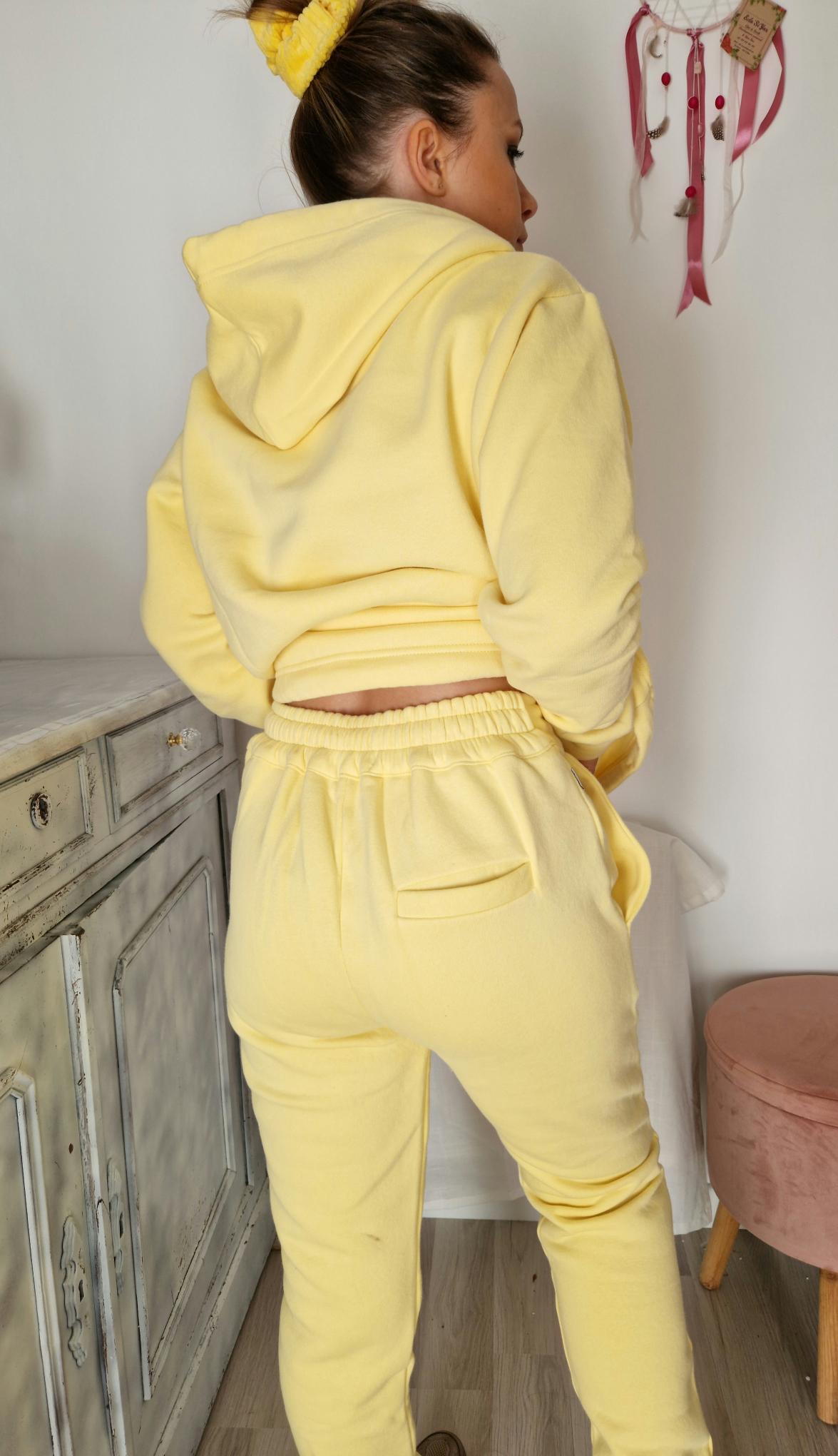 Bas de survetement upcyclé Oversize Jaune