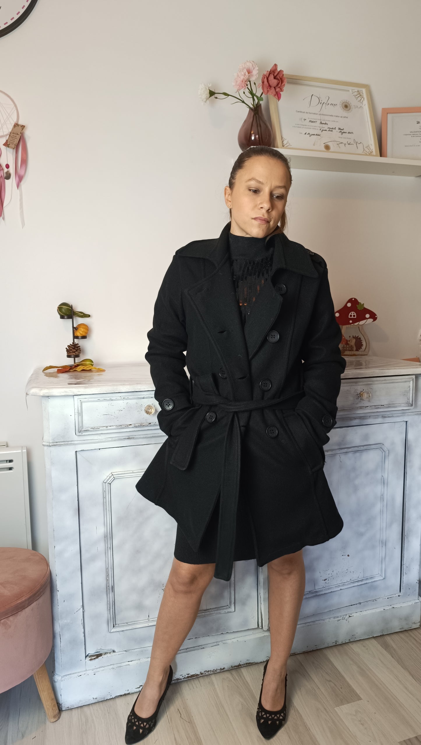 Manteau feutrine noir