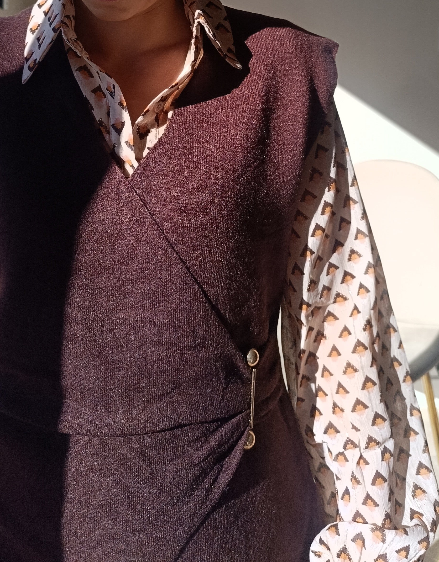 Pull sans manches col V