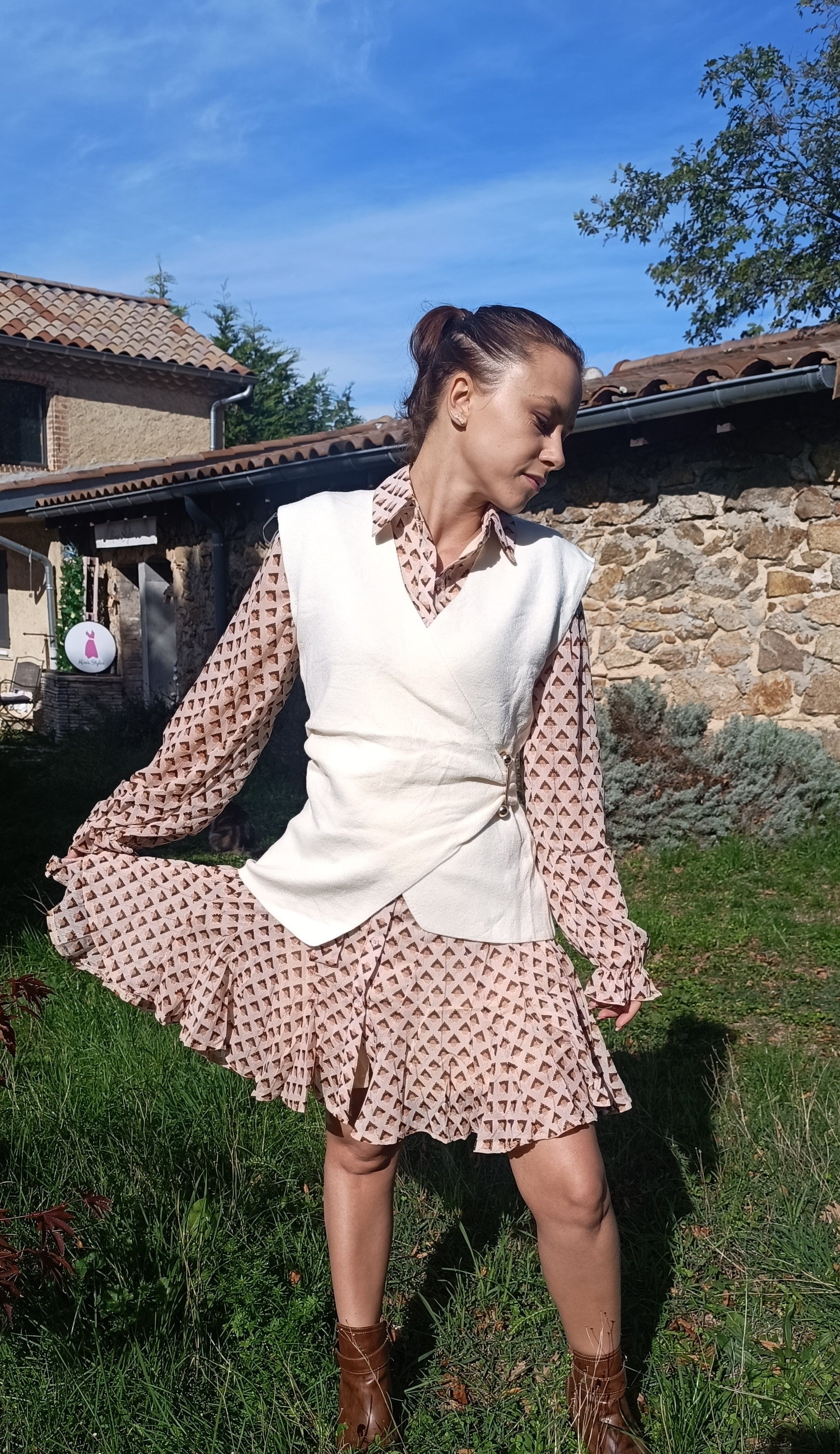 Robe fluide à manches longues
