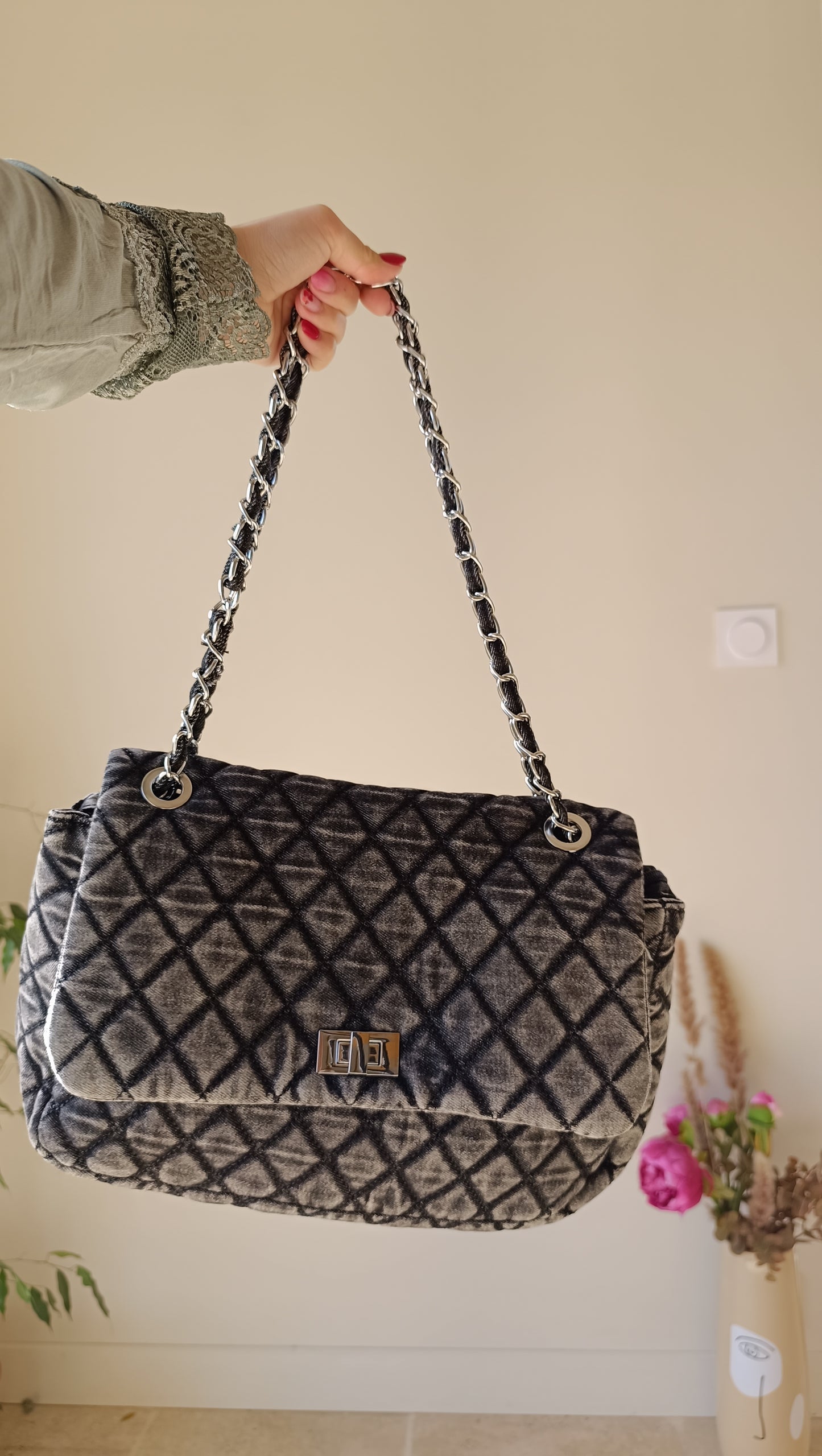 Sac a main en jean avec bandouliere inspi Chanel