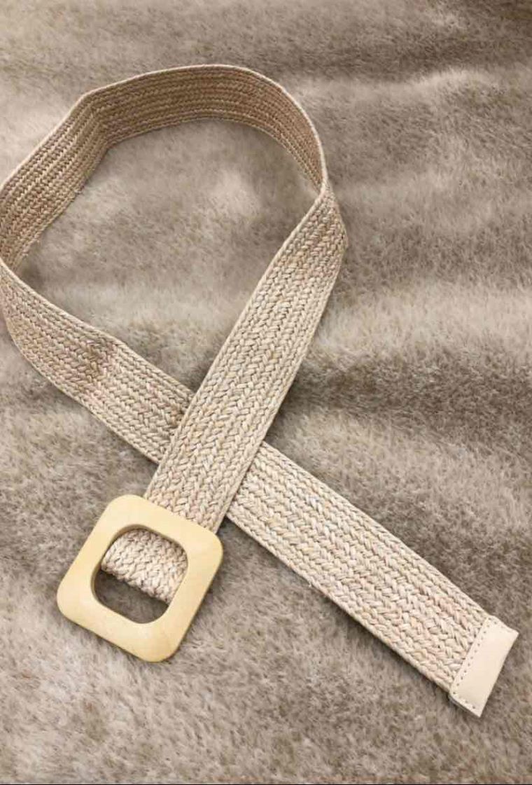 Ceinture tréssé beige