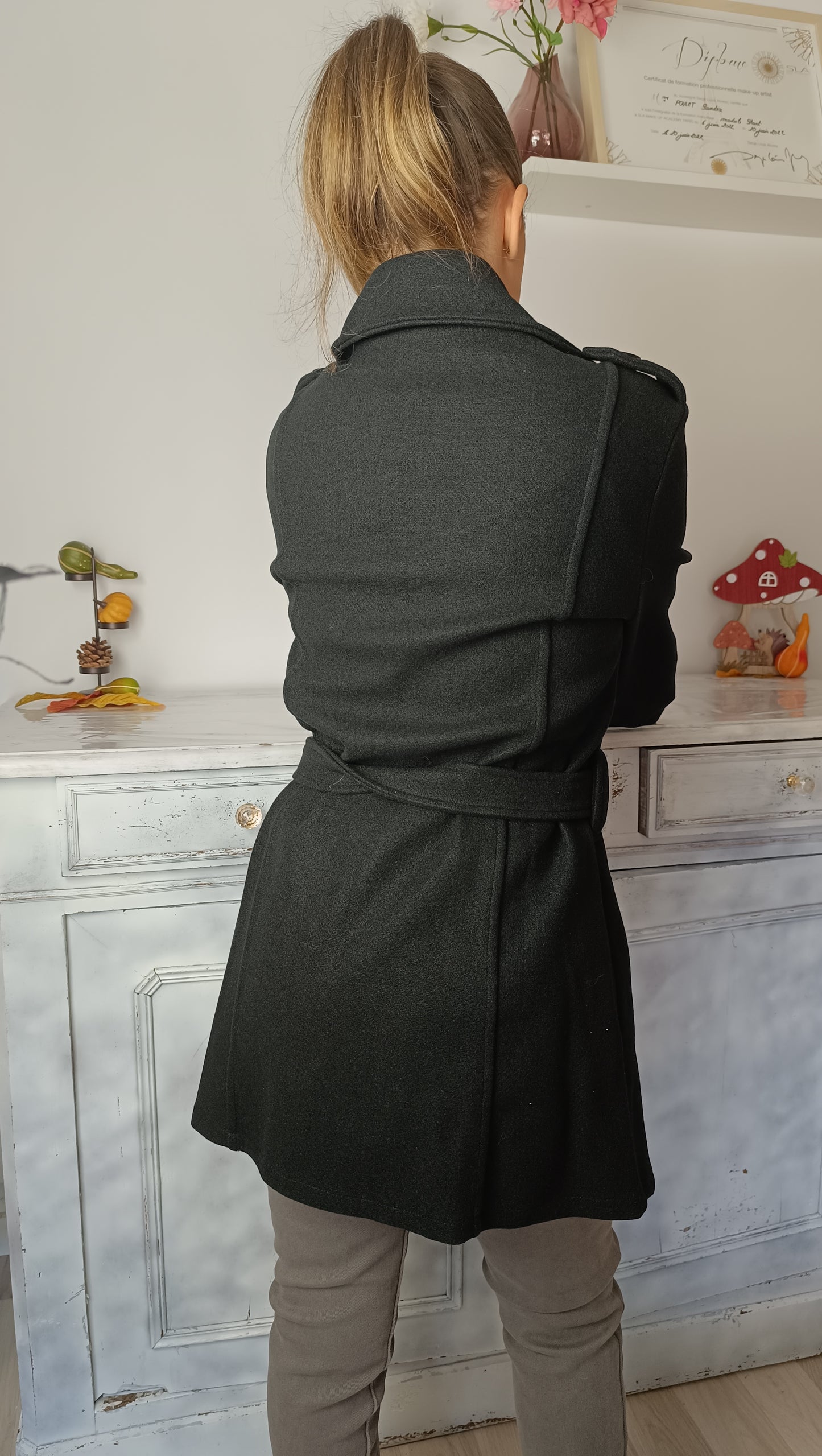 Manteau feutrine noir