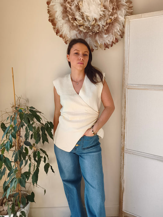 Jean large taille haute