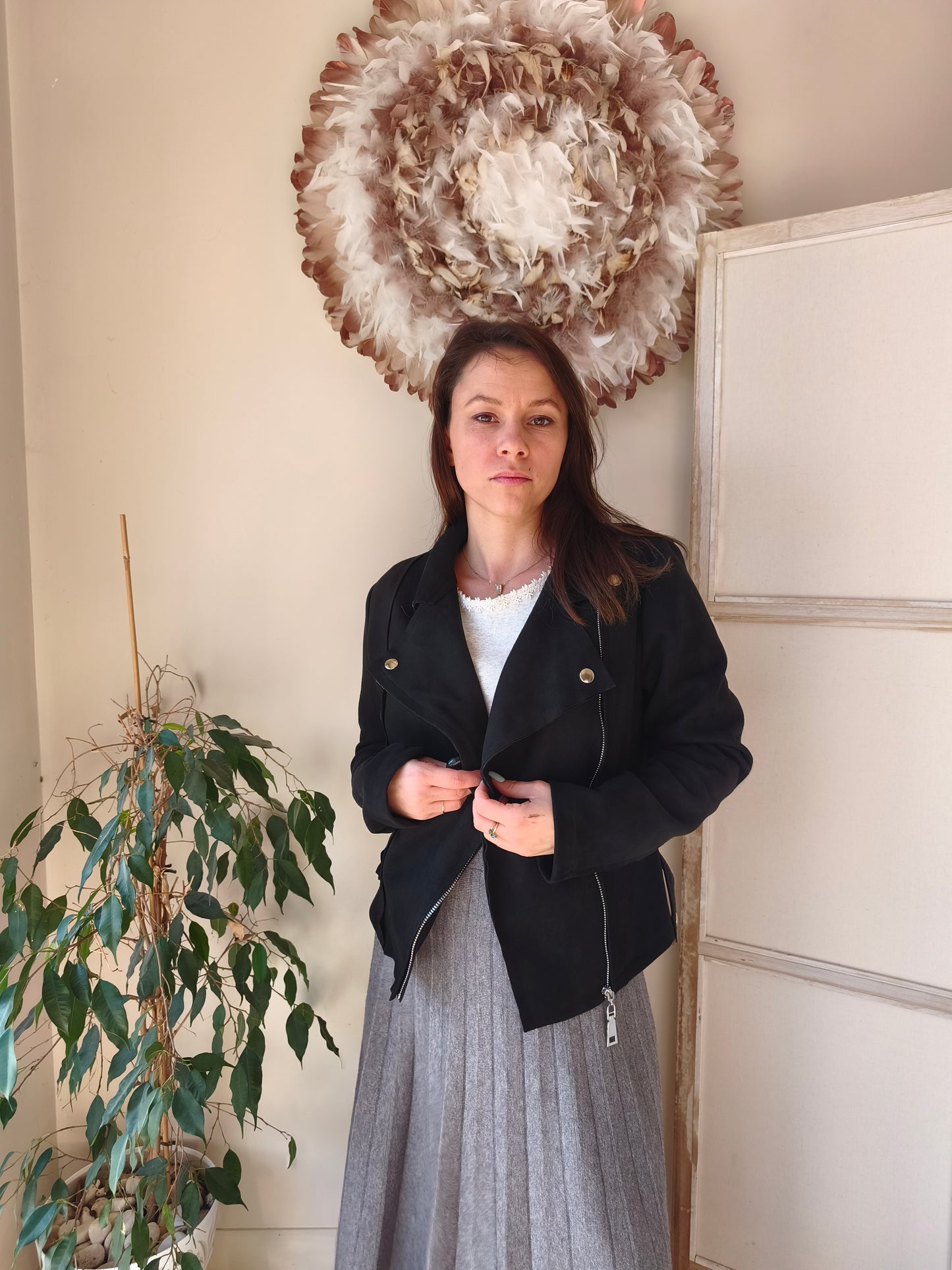 Perfecto suédine noir Taille S