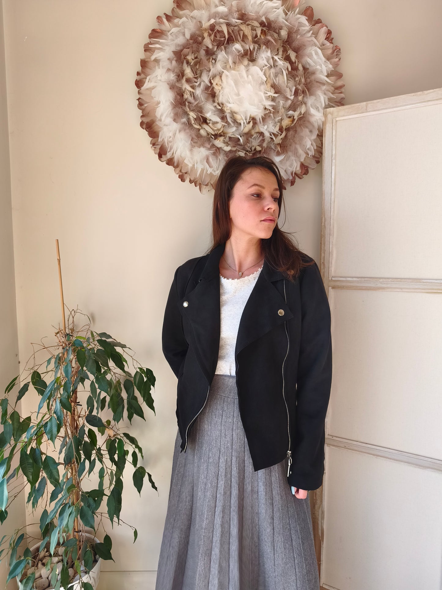 Perfecto suédine noir Taille S