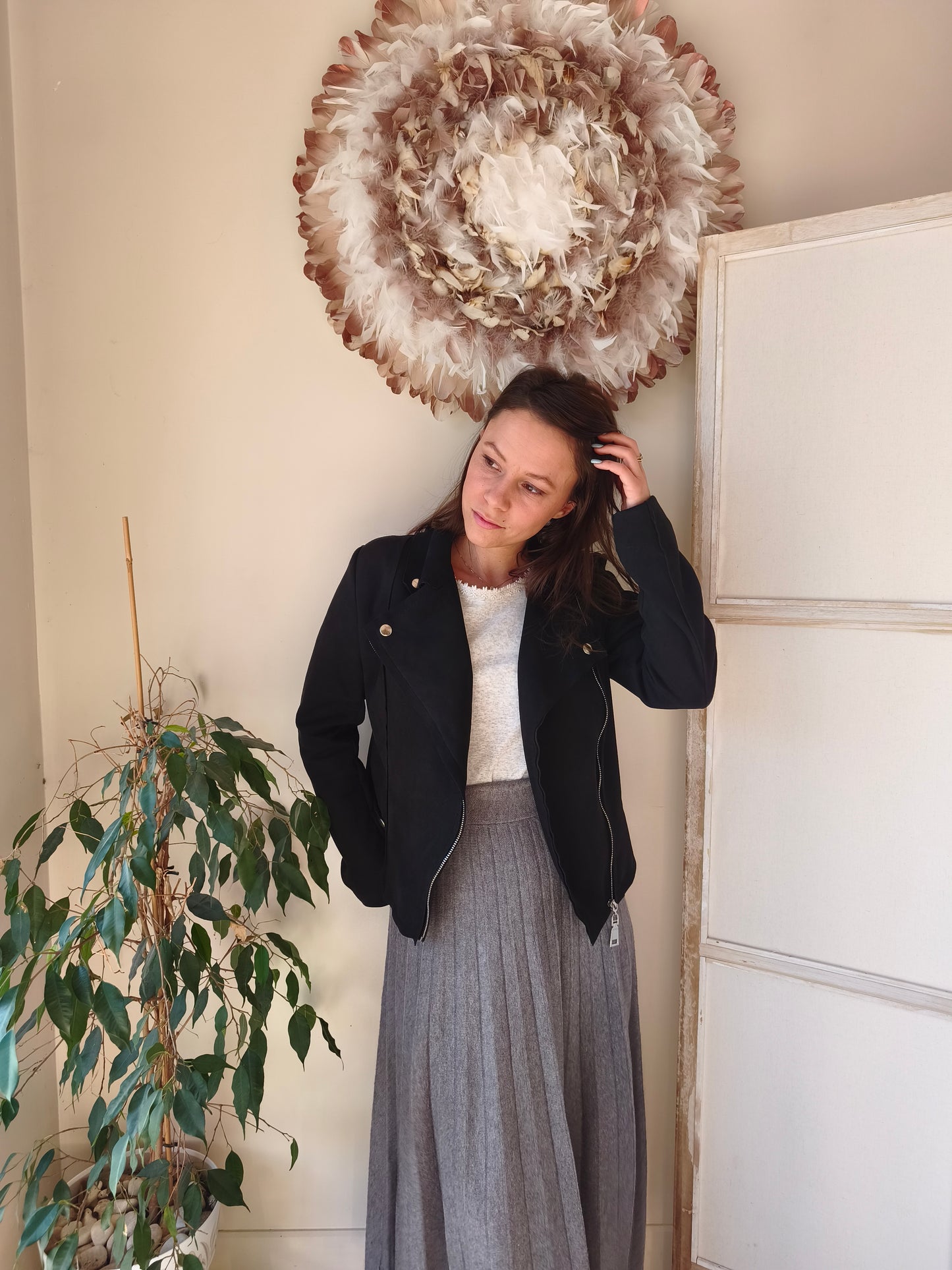 Perfecto suédine noir Taille S