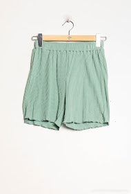 Short coton cotelé vert