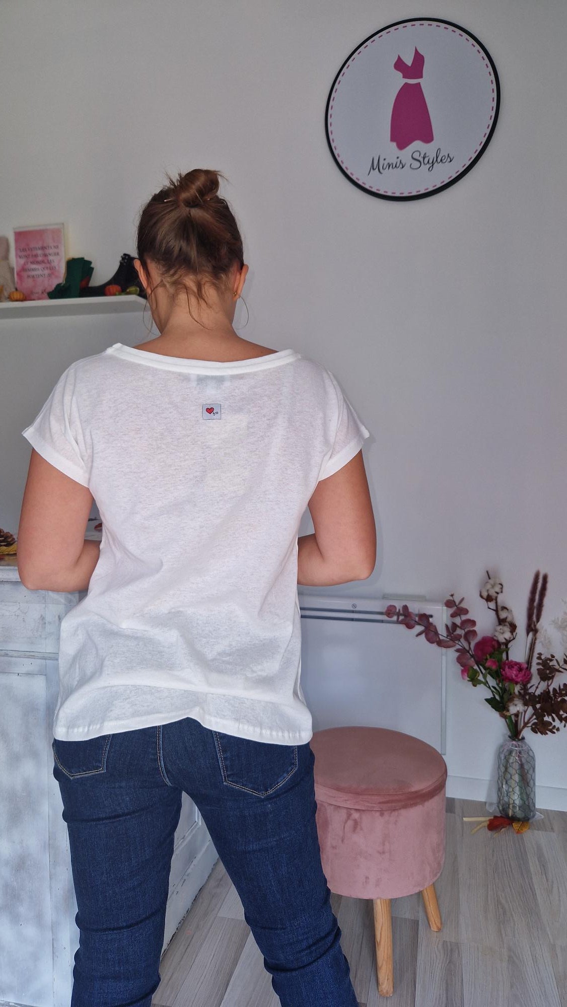 Tee-shirt Upcyclé "mon coeur s'envole"