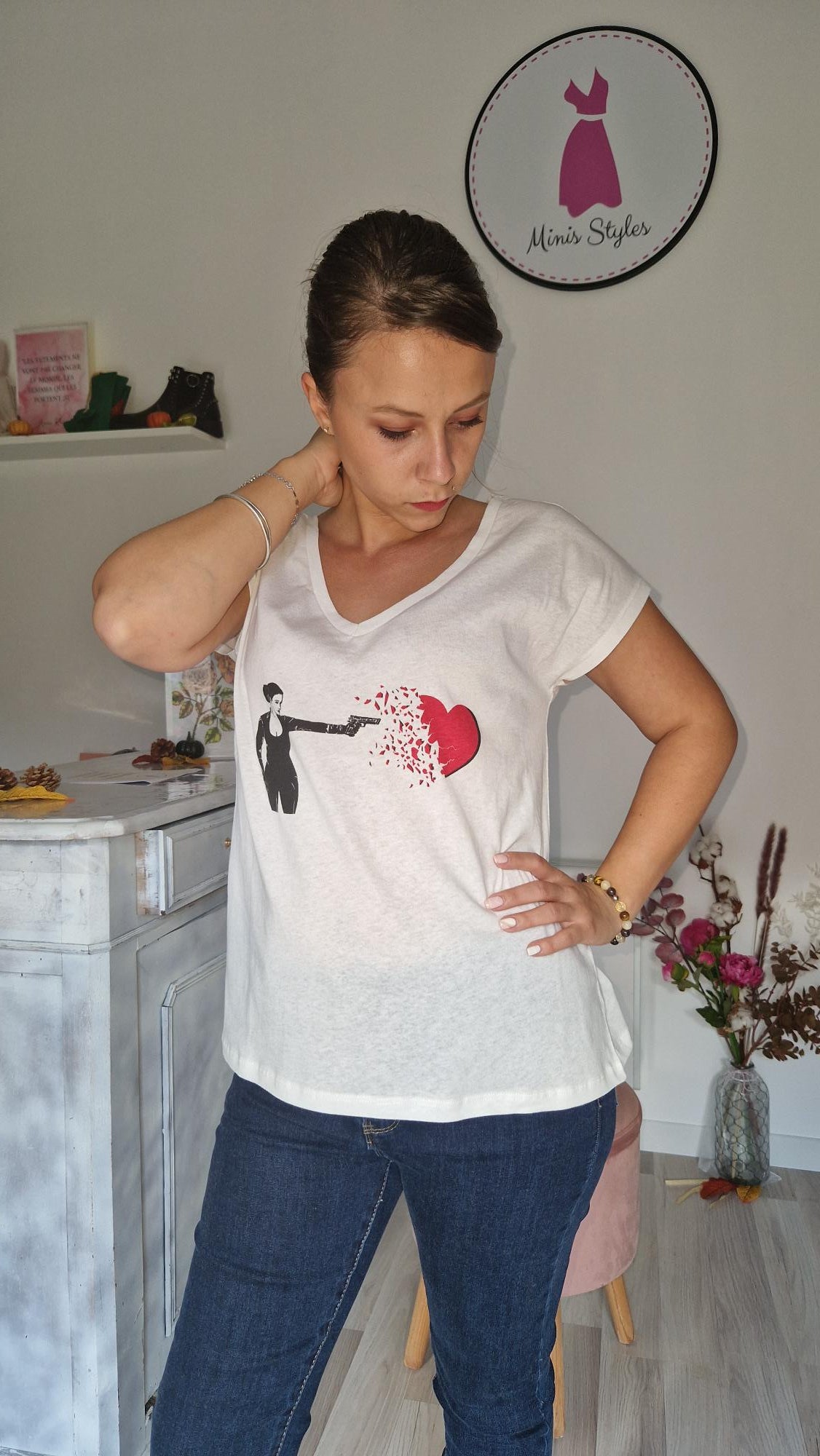 Tee-shirt Upcyclé "Coeur brisé"