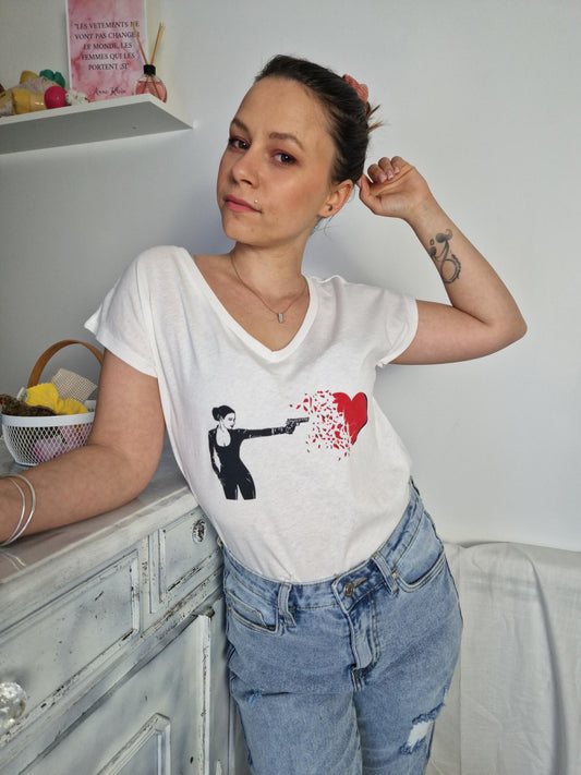 Tee-shirt Upcyclé "Coeur brisé"